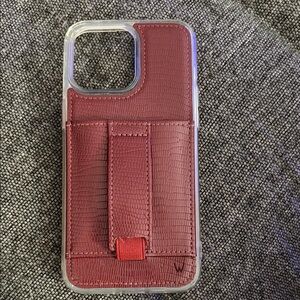 Burgundy Leather Phone Case-iPhone 15 pro max